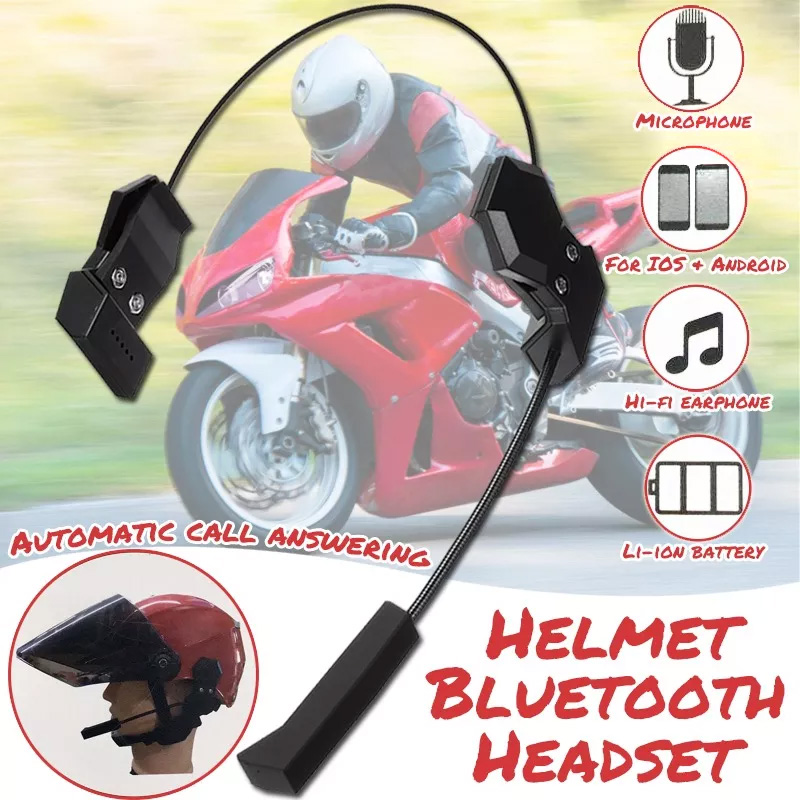 Universal Ακουστικά & Μικρόφωνο Bluetooth Μηχανής - Handsfree Σύστημα Ενδοεπικοινωνίας Μηχανών με Κλιπ - Μοτοσυκλέτας & Ομιλίας για το Κράνος